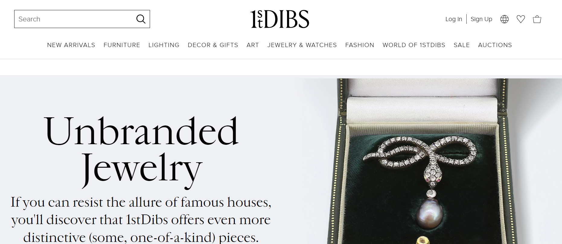 1stDibs homepage.