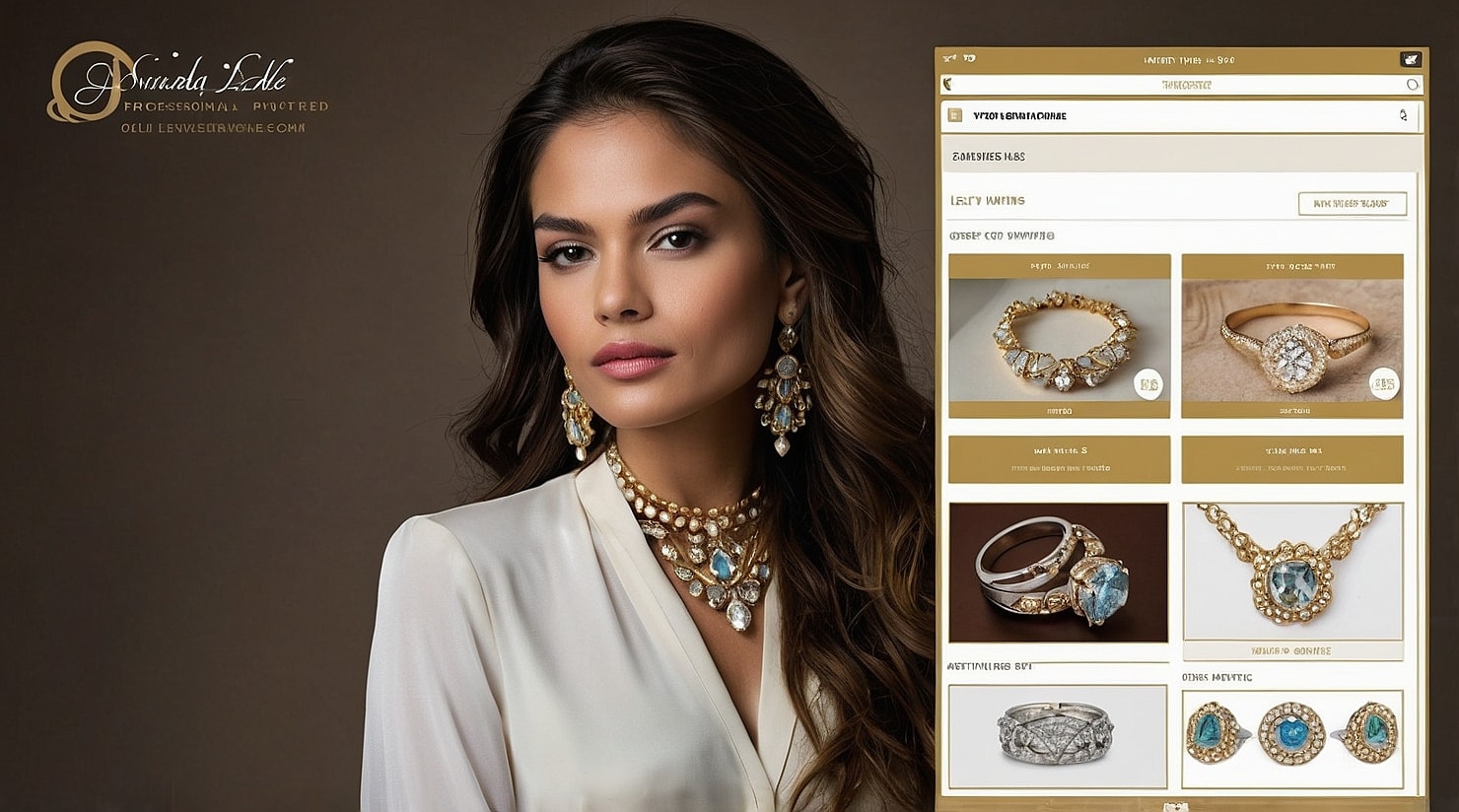 A jewelry store webpage with attractive UI.