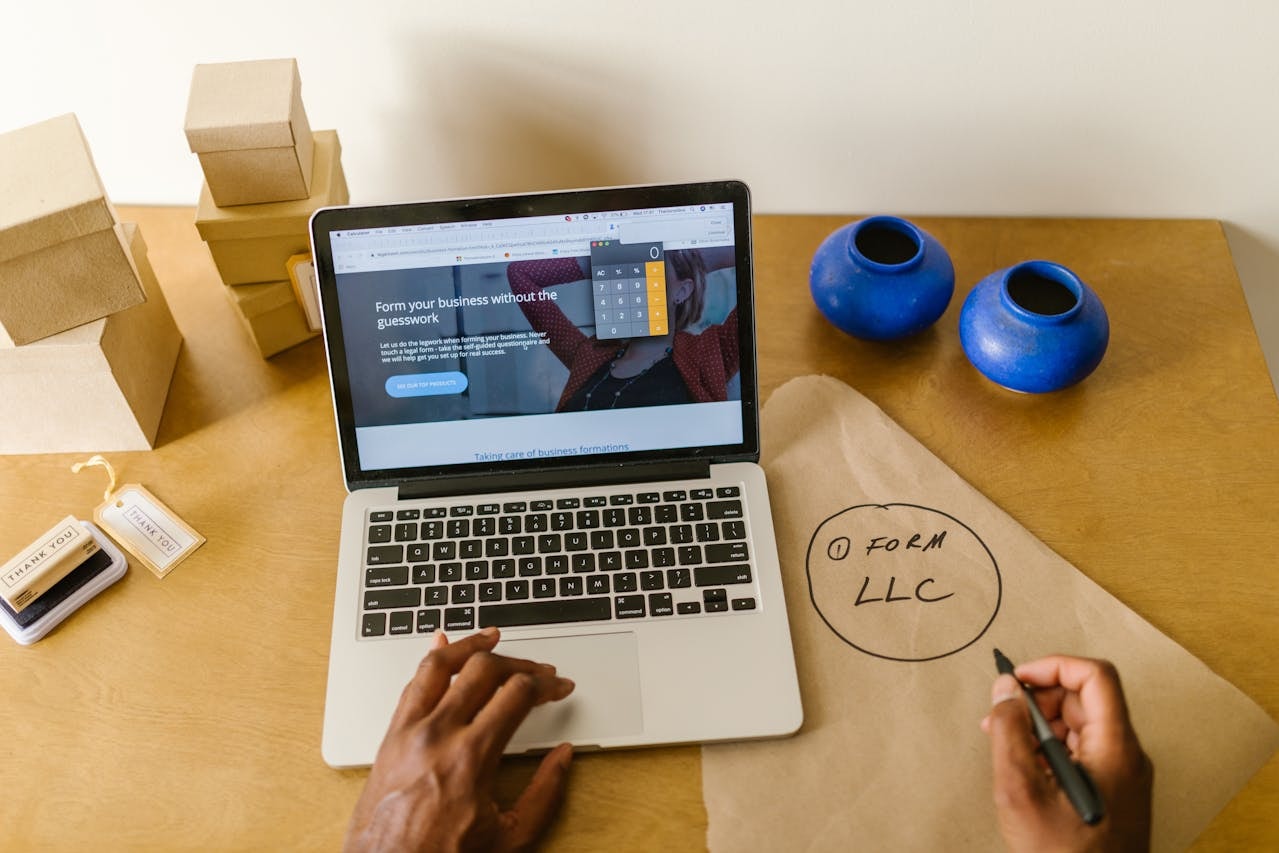 A person doing research about starting a business
