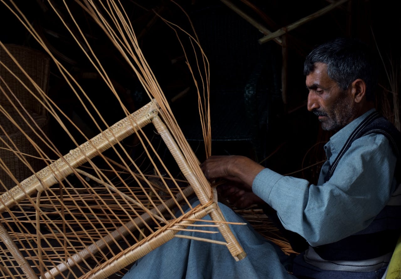 A person making furniture
