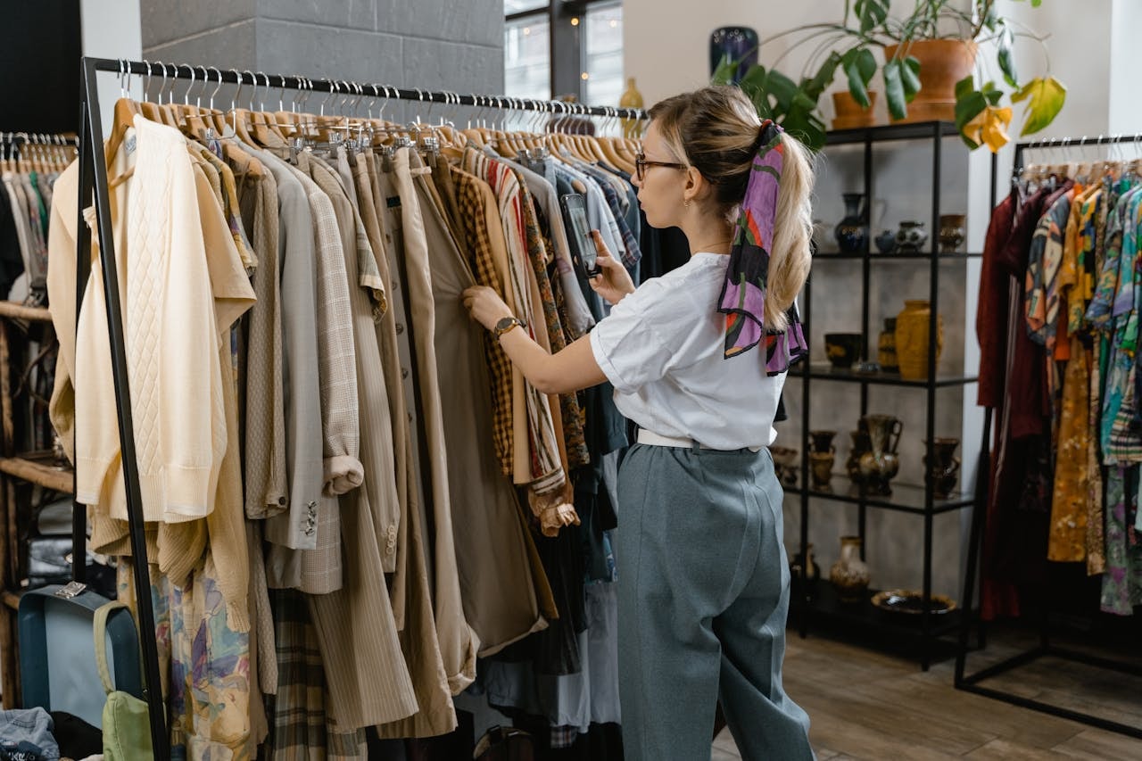 A photo of female staff at a clothing store