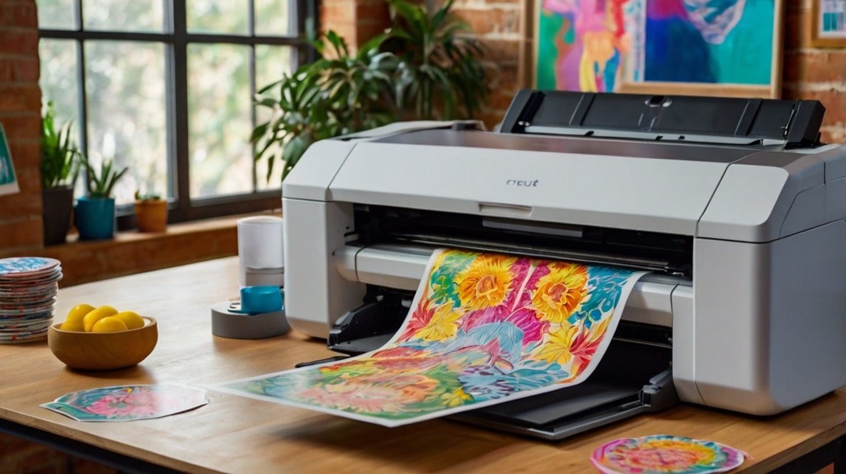A printer printing stickers.