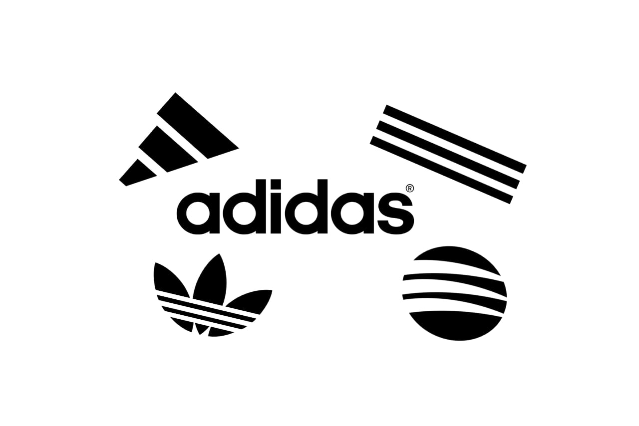 Adidas logos in four different versions.