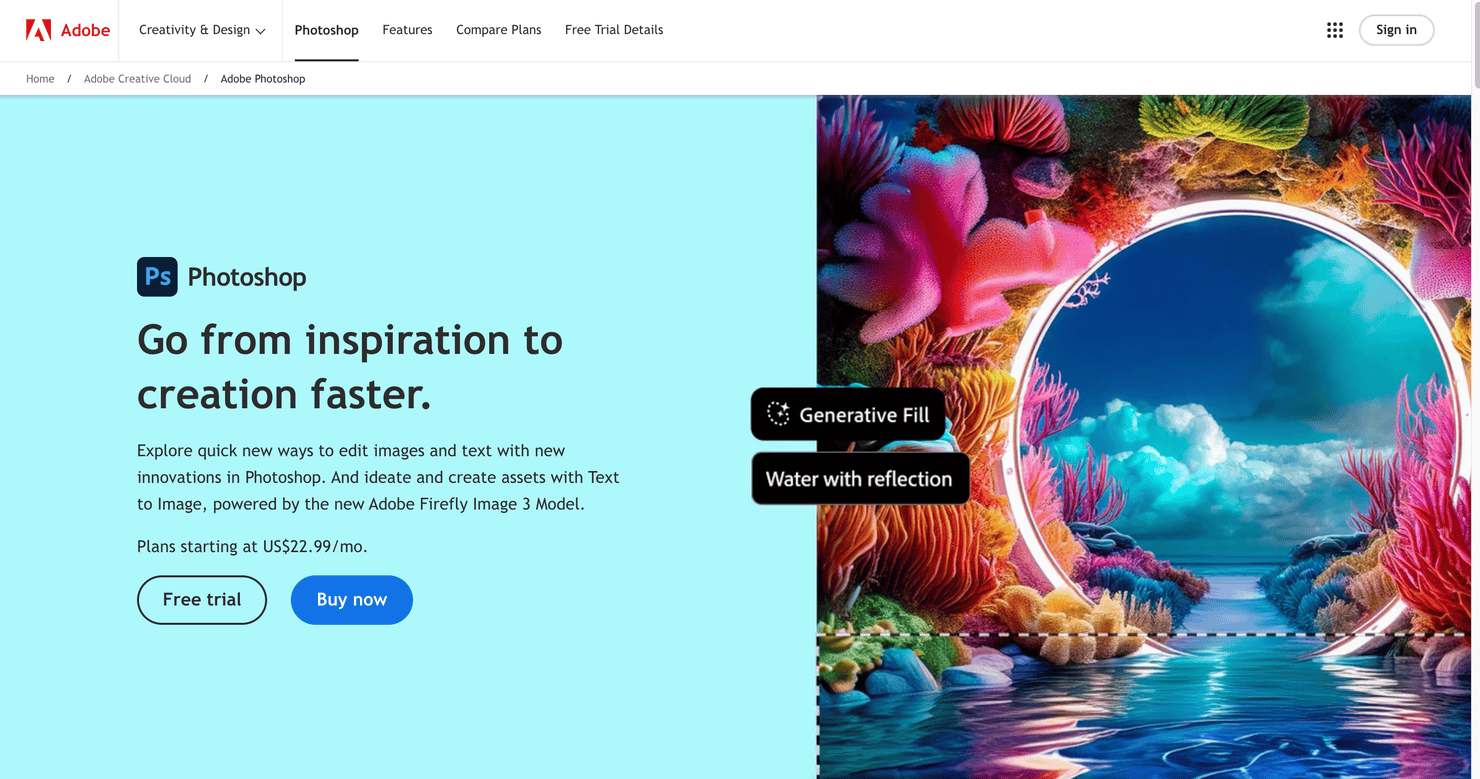 Adobe Photoshop website