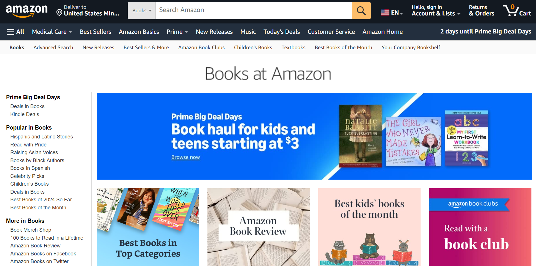 Amazon books site.