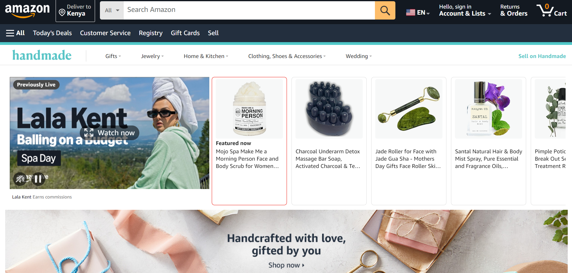 Amazon handmade products.