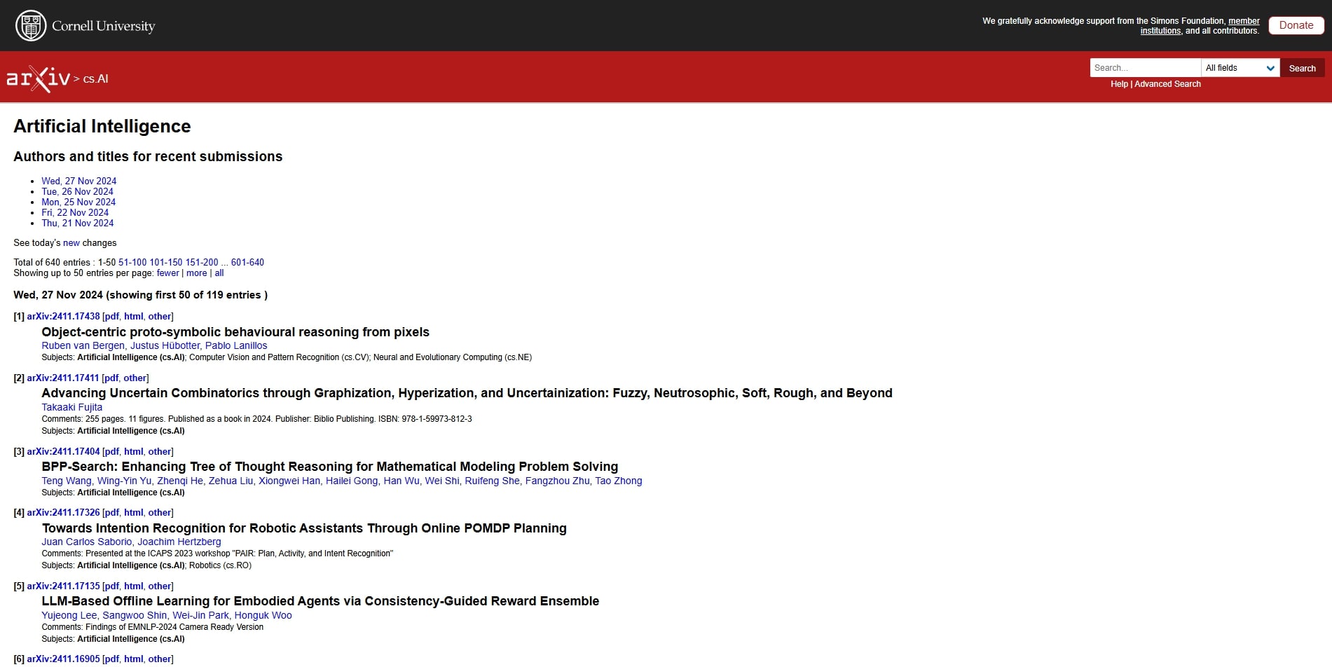 ArXiv's website.