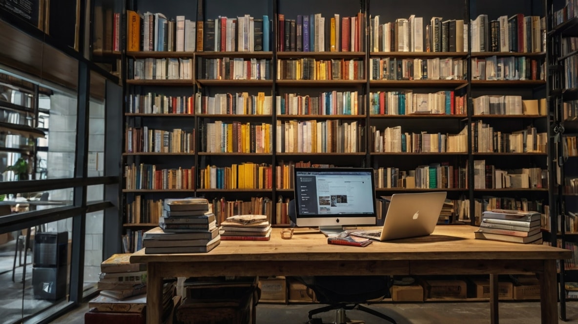 Book storage area.