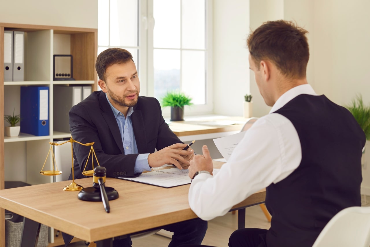 Business man seeking legal counsel.