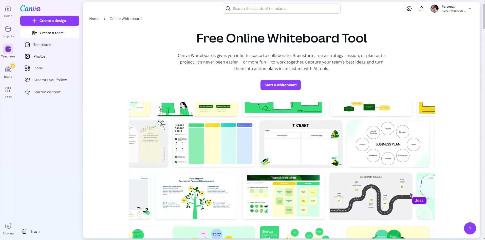 Canva's website.