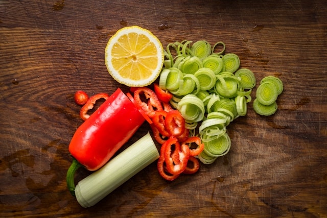 Chopped vegetables