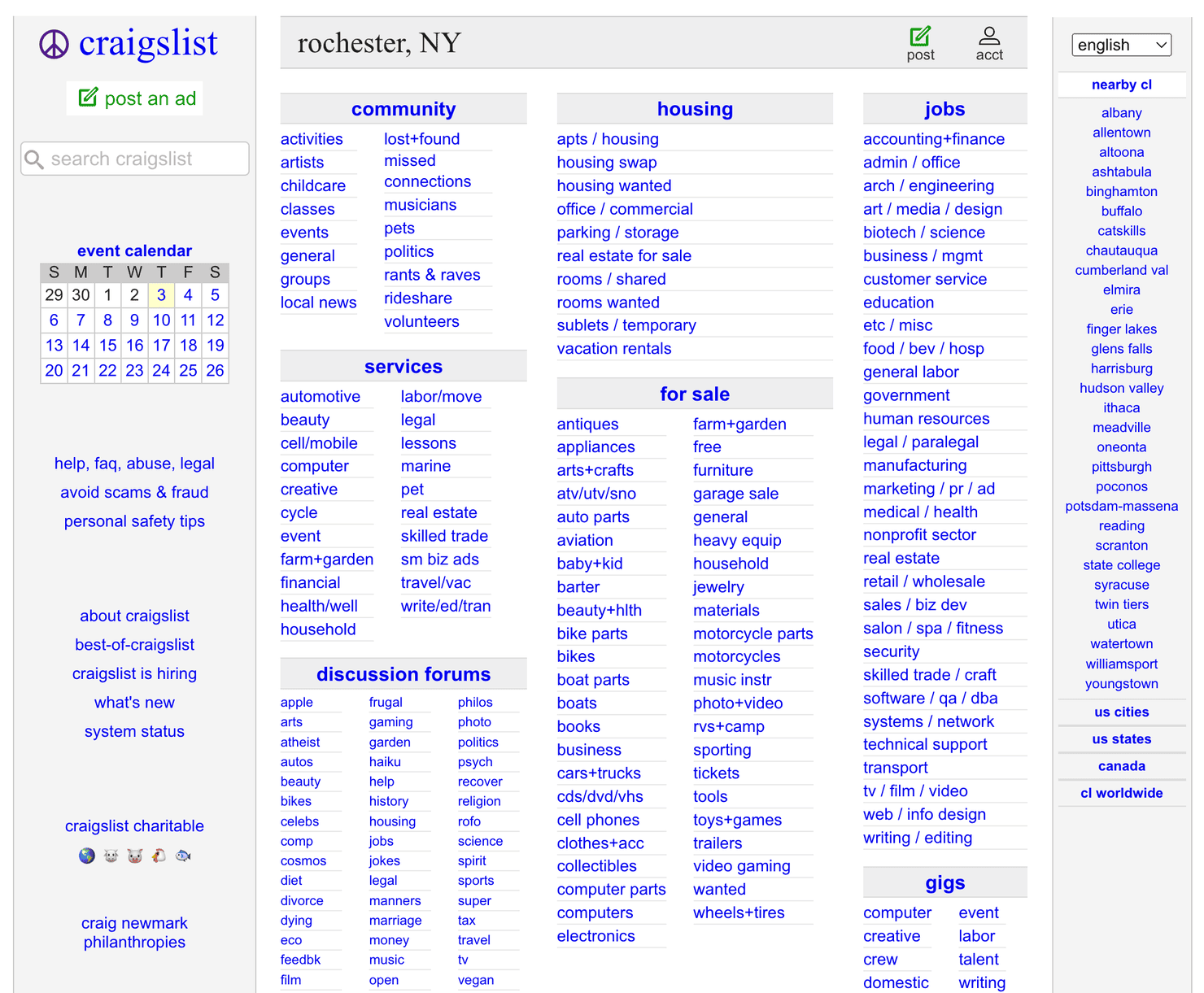Craigslist website