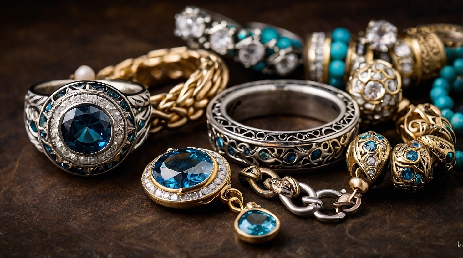 Different jewelry pieces.