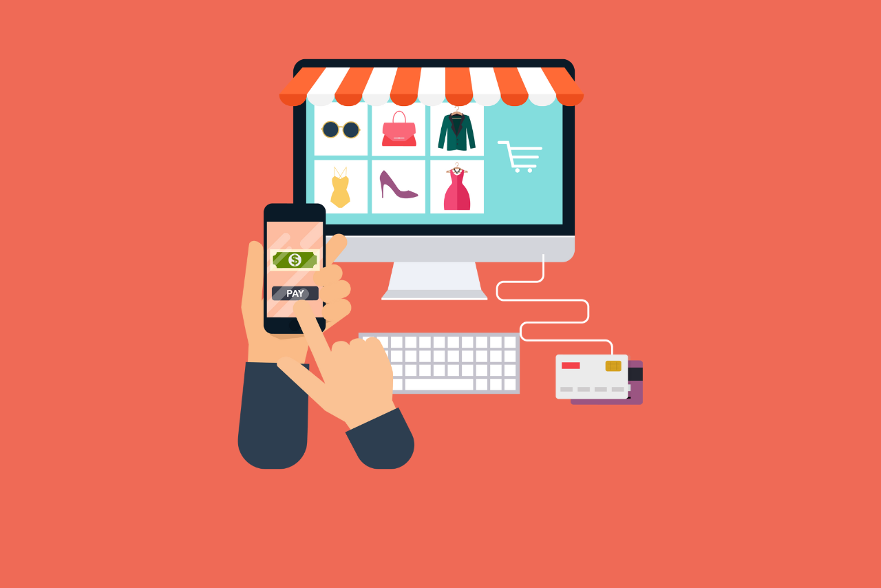 E-commerceor electronic business concept illustration.
