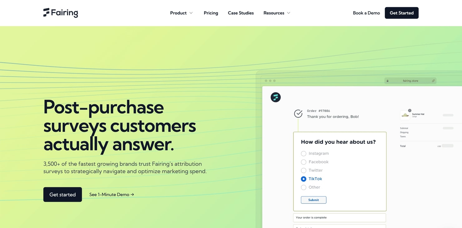 Fairing, a post-purchase survey tool