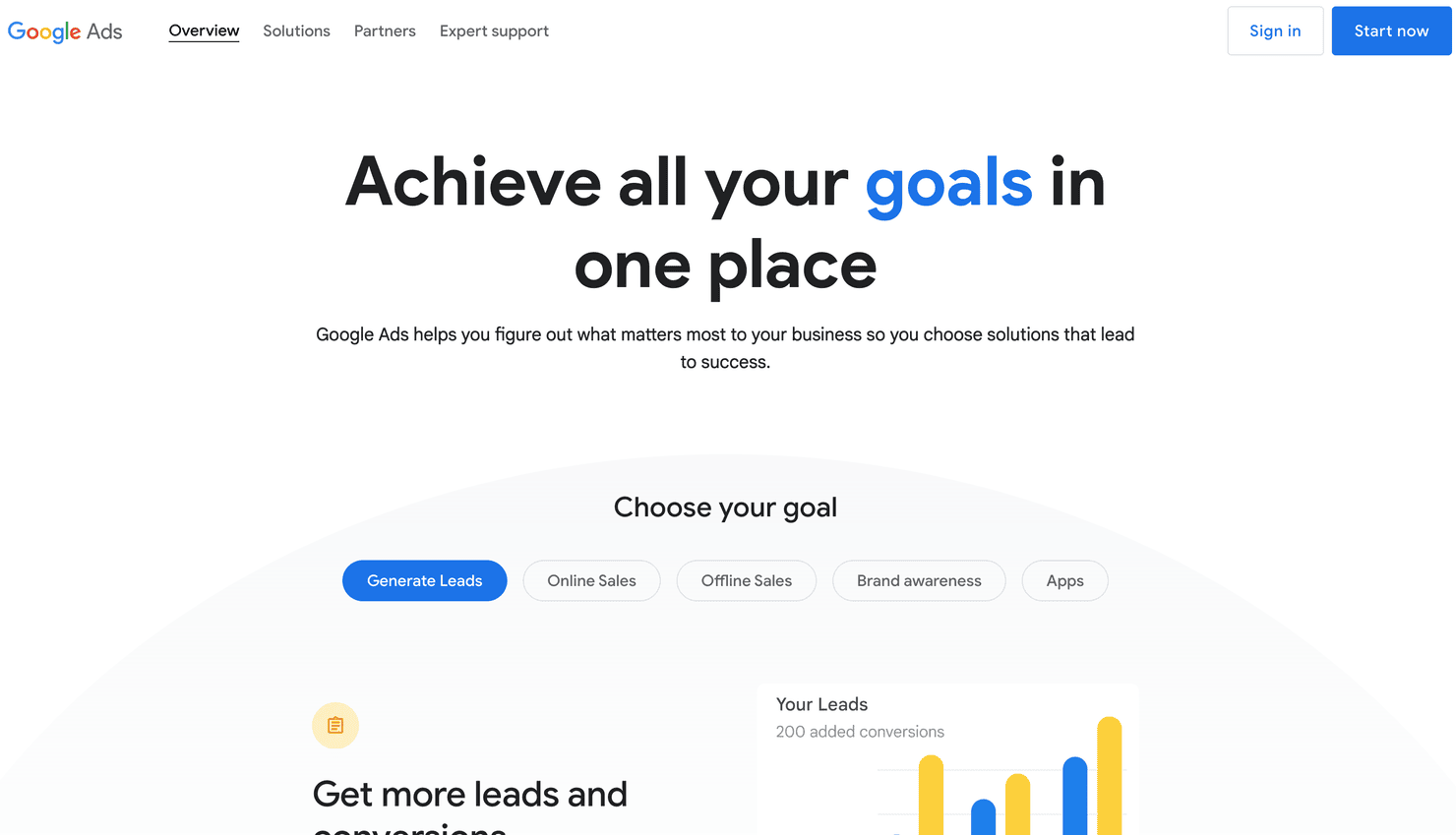 Google Ads' website