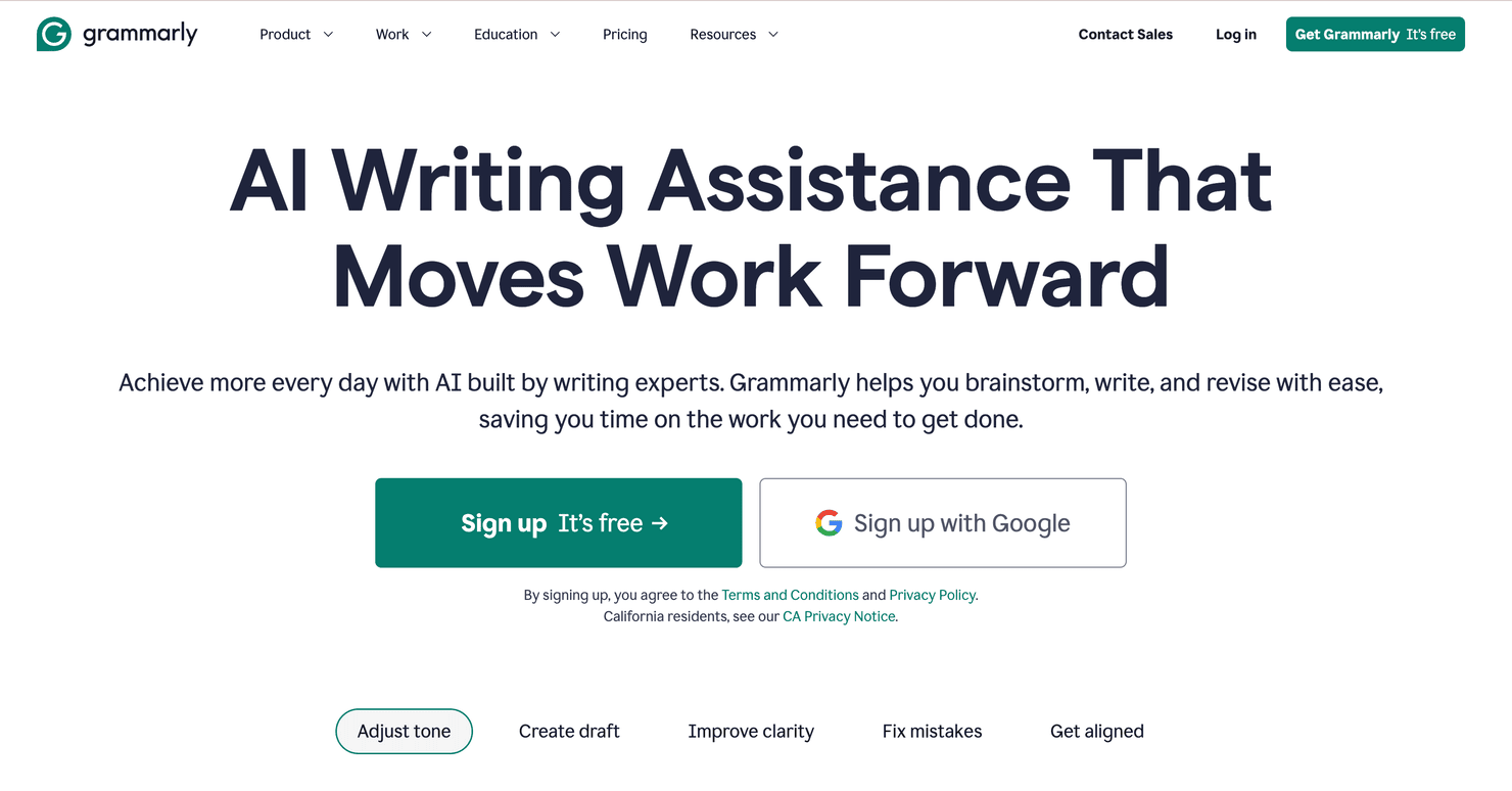 Grammarly website