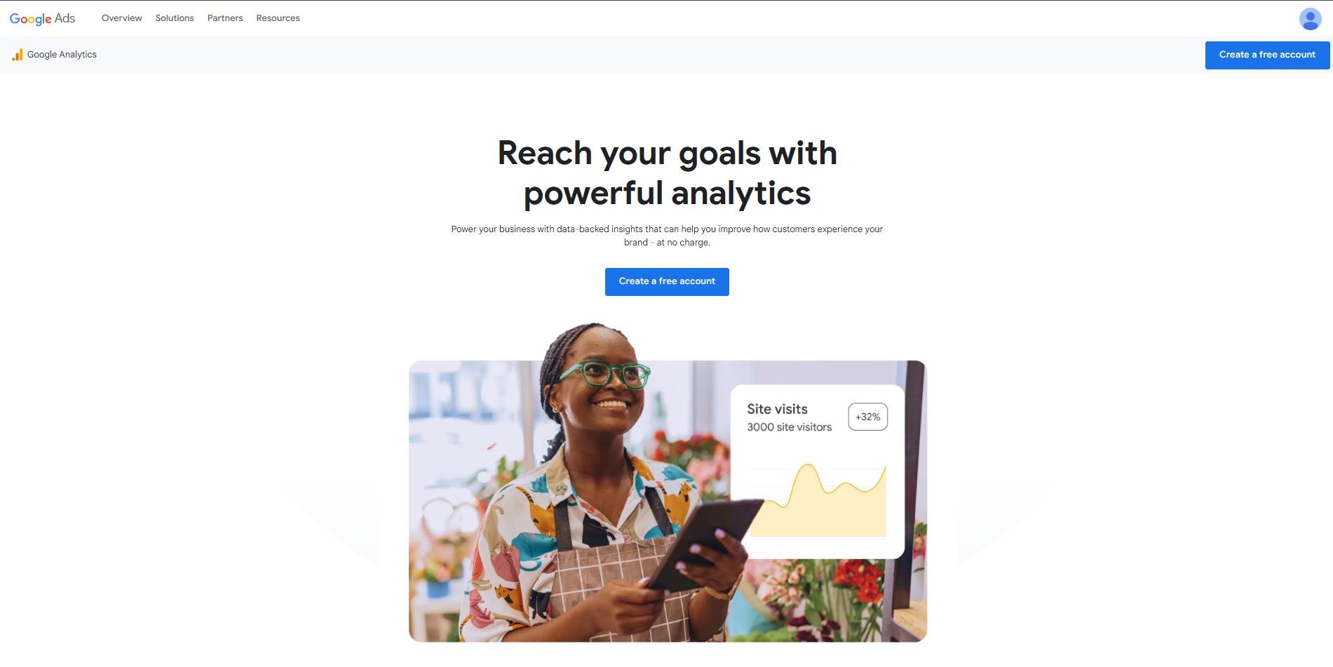 Home page image of Google Analytics.