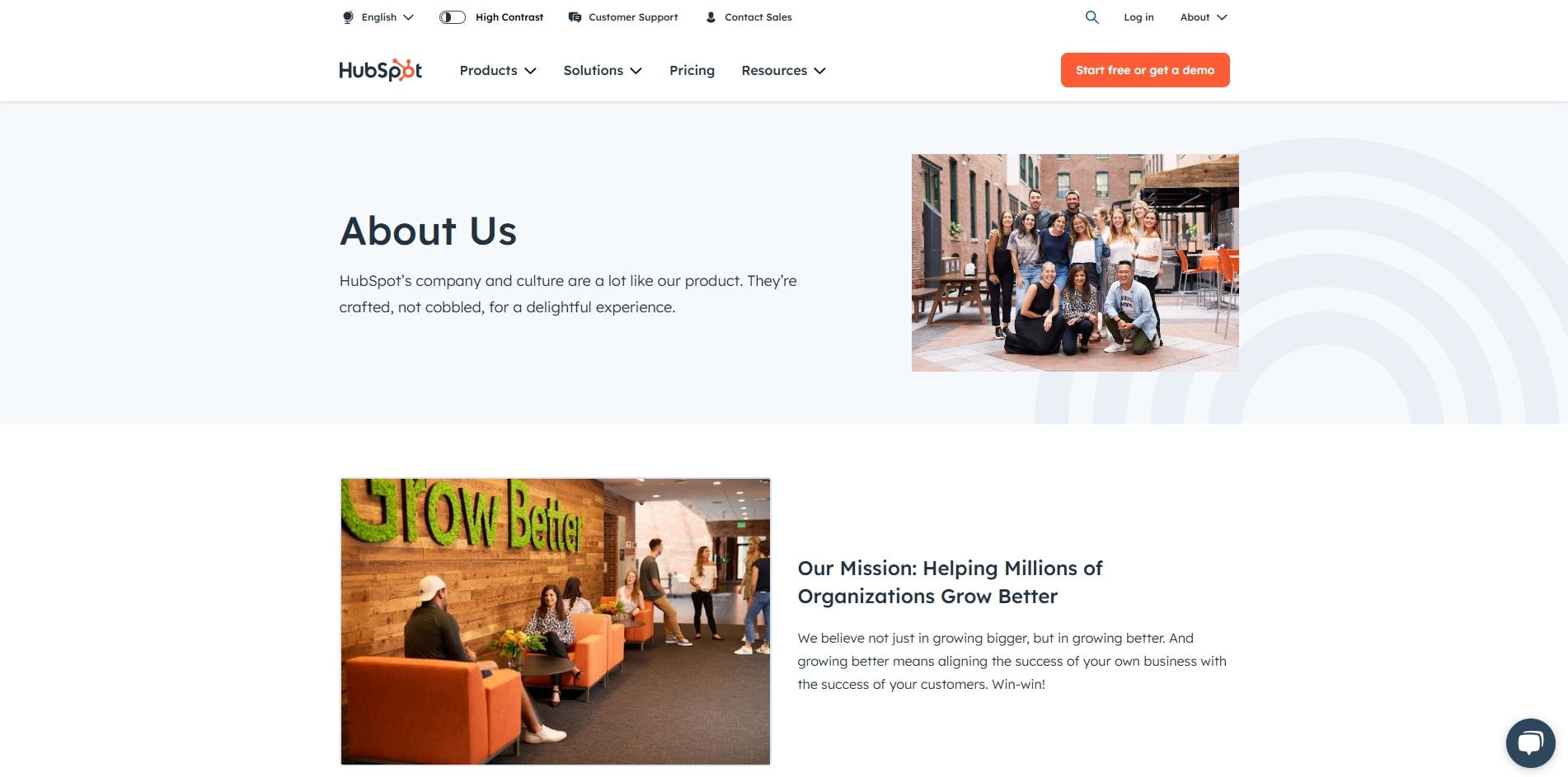 HubSpot's website.