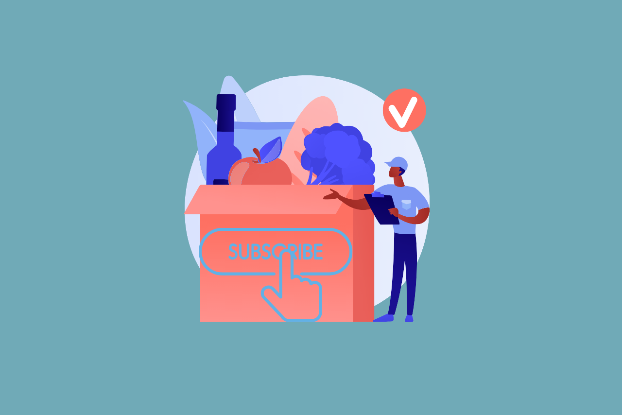 Illustration of online subscription.