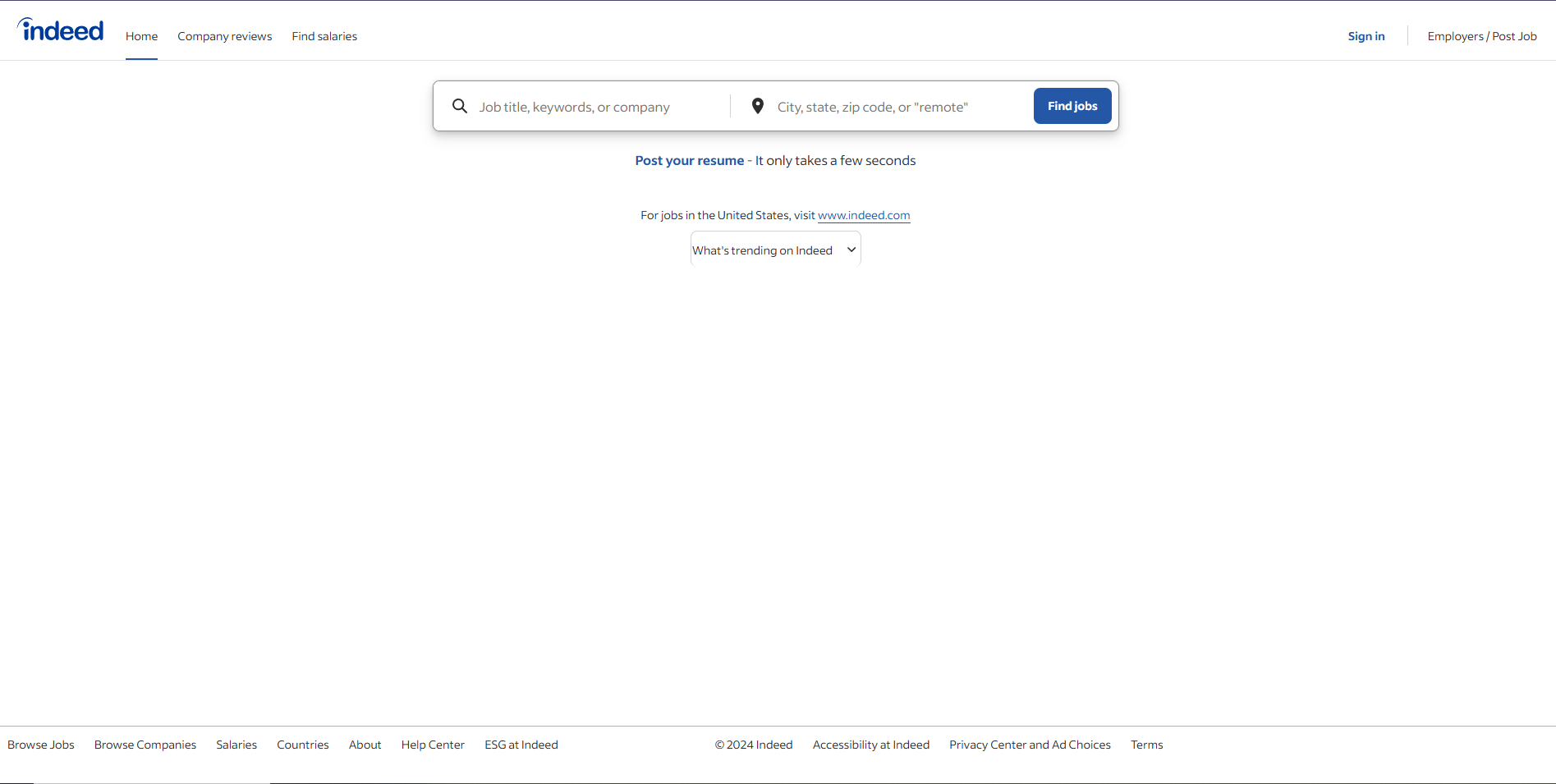 Indeed's website.
