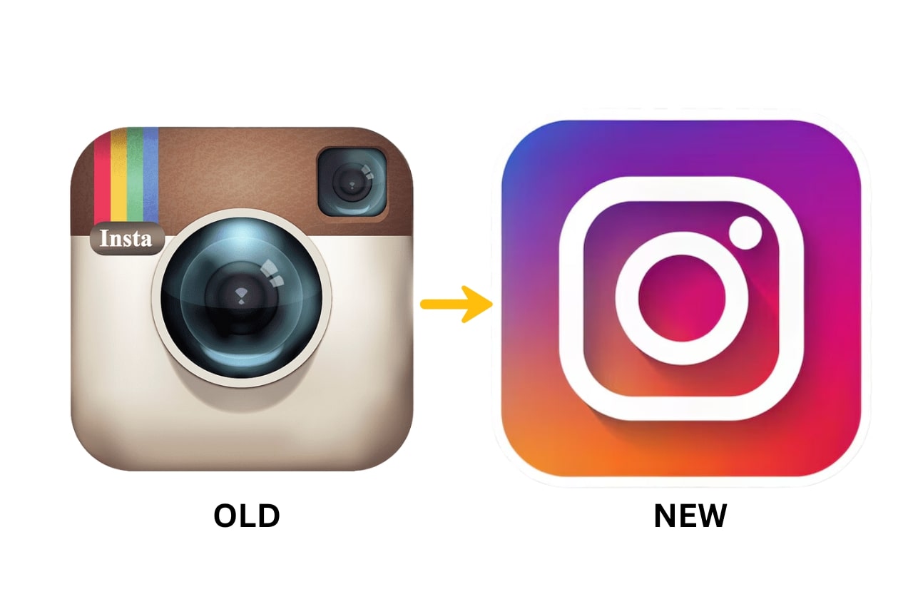 Instagram old and new logo comparison.