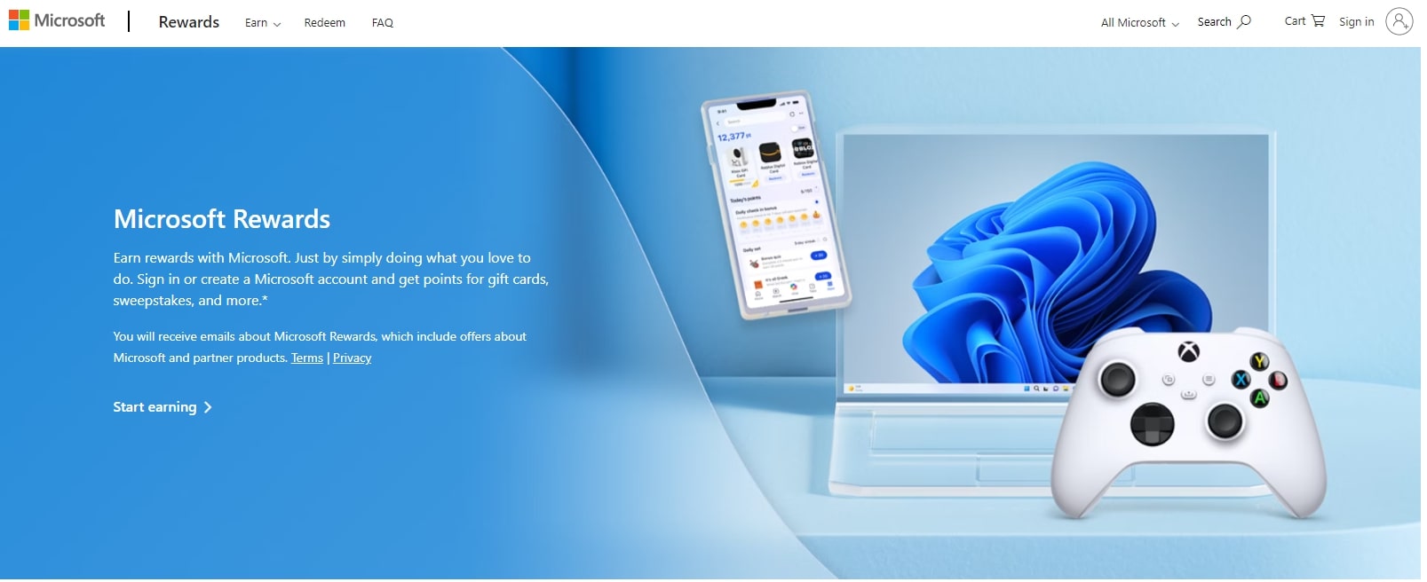 Microsoft Rewards website