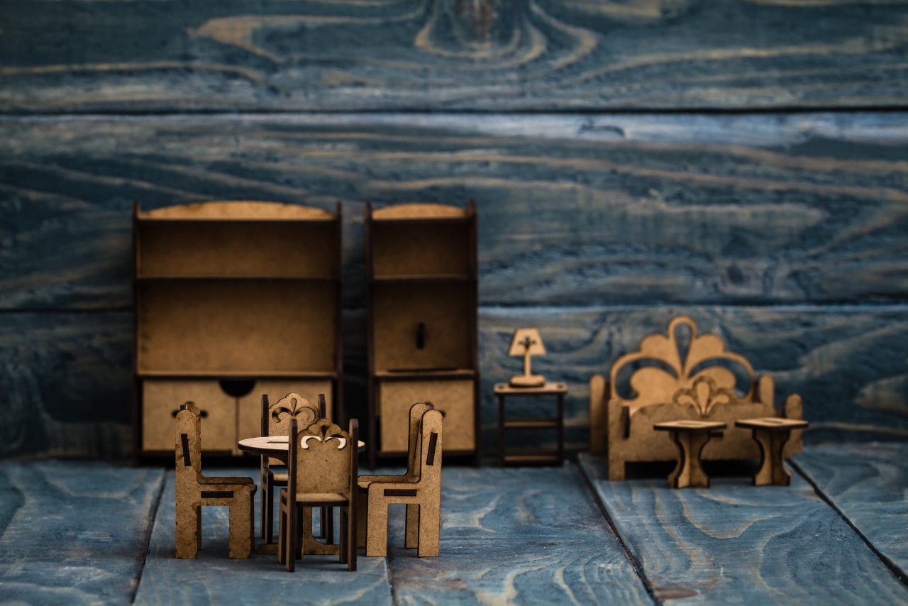 Miniature Wooden Furniture for children to paint.