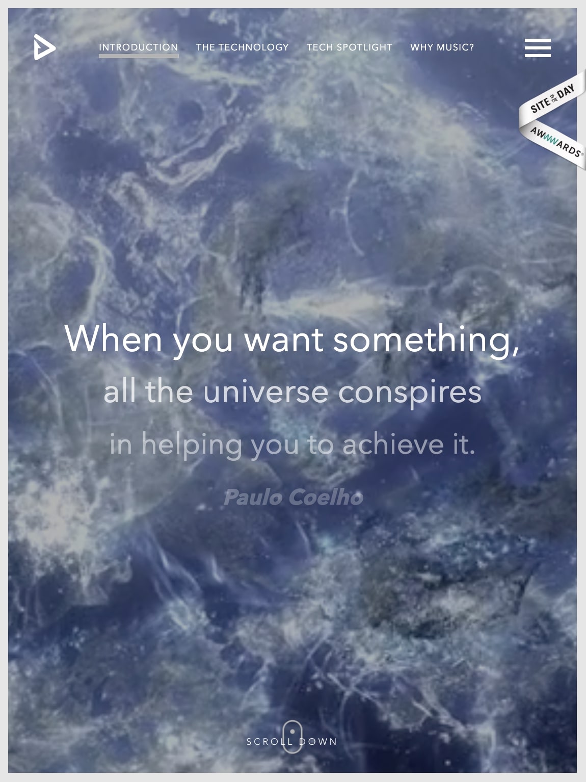 Mobile version of Feedmusic's homepage