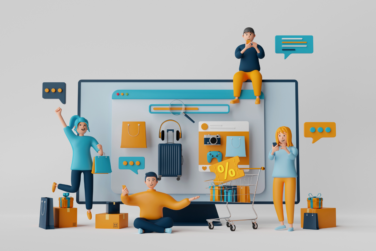 Online shopping concept vector illustration 