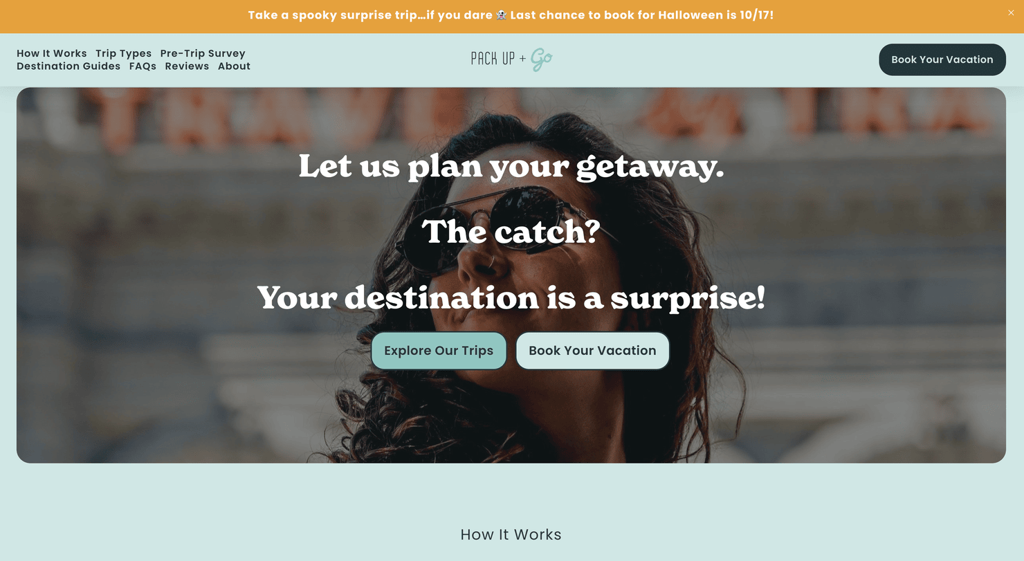 Pack Up Go, a vacation planning service