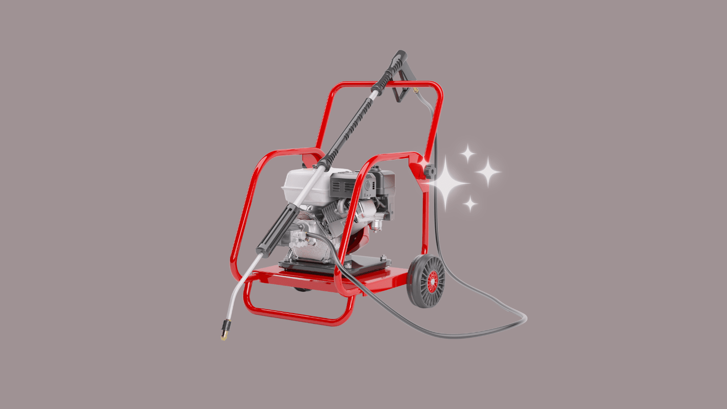 Red pressure washer machine.