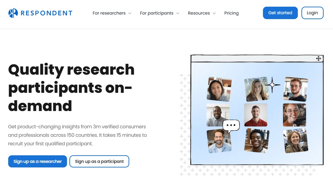 Respondent.io website screenshot