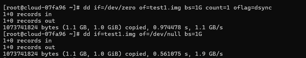 Disk Speed Test results