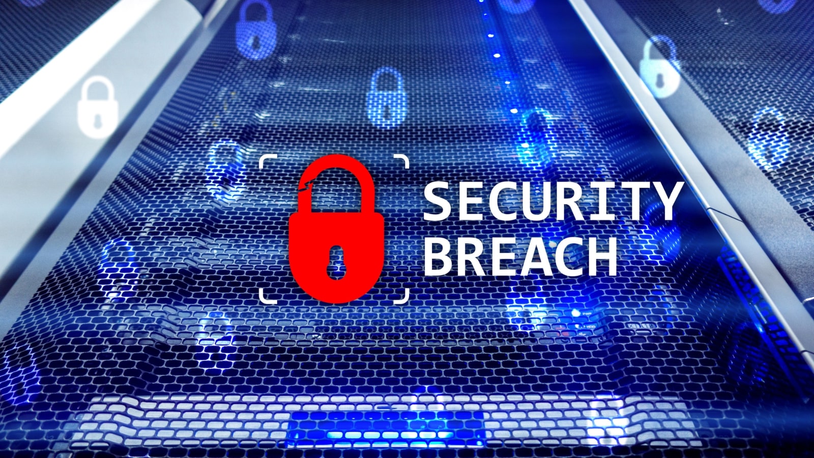 Security breach detection with digital background.