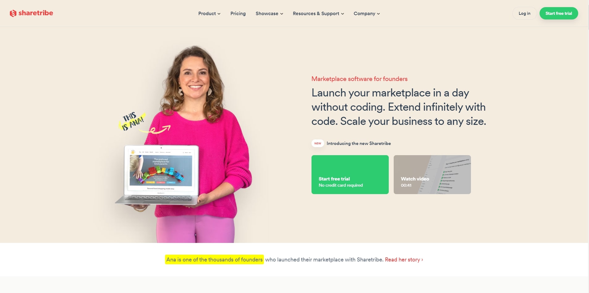  Sharetribe website homepage.
