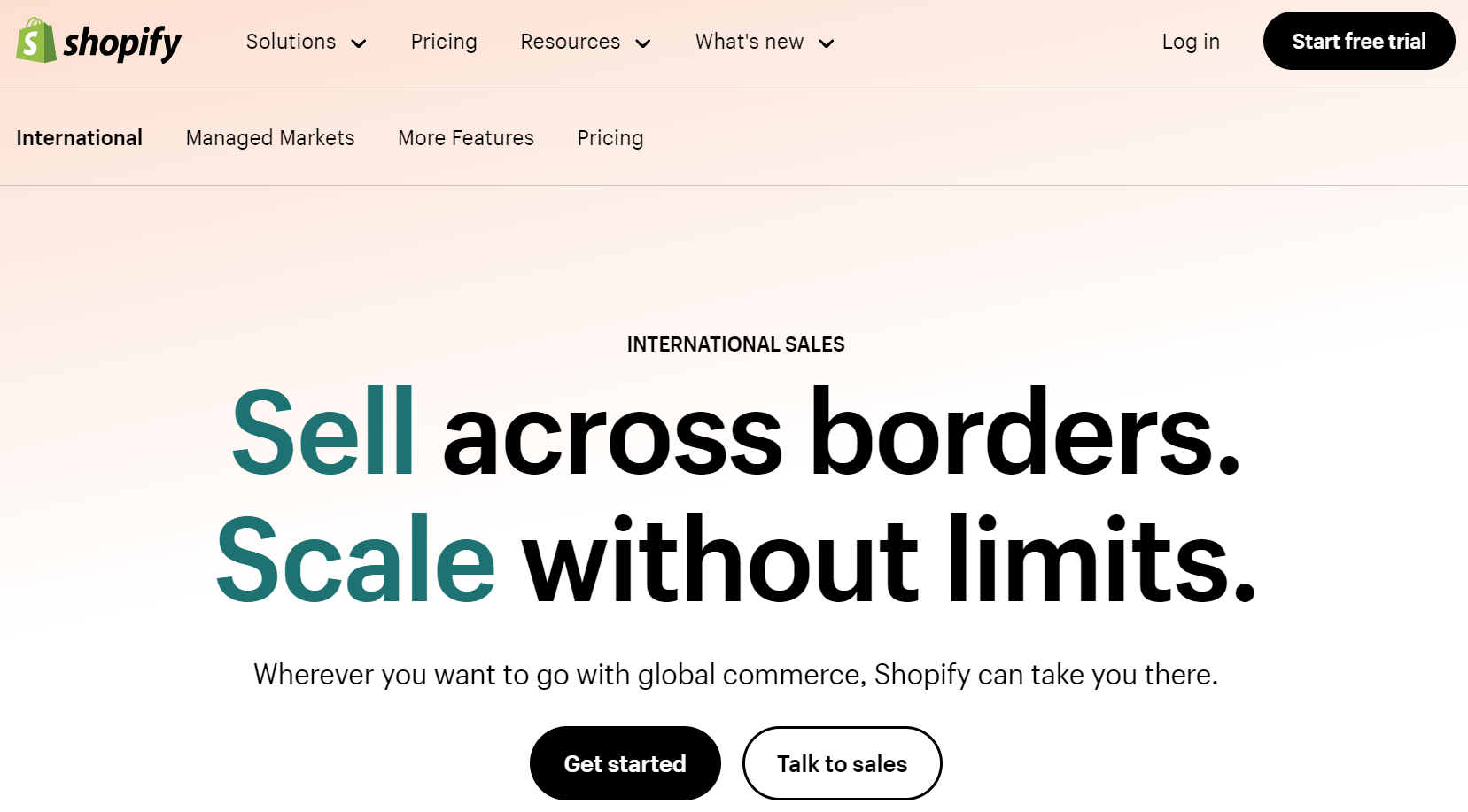 Shopify website