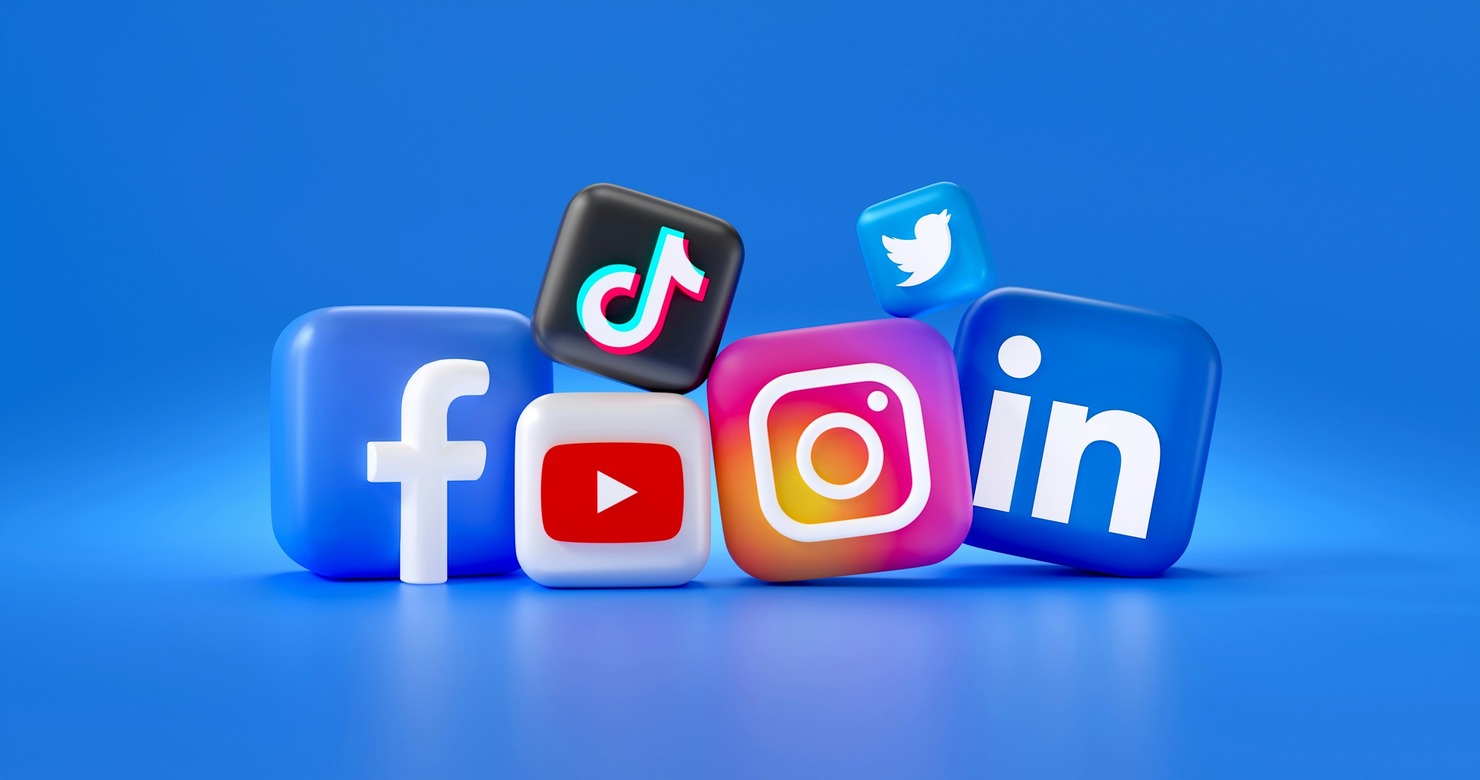 Social media icons.