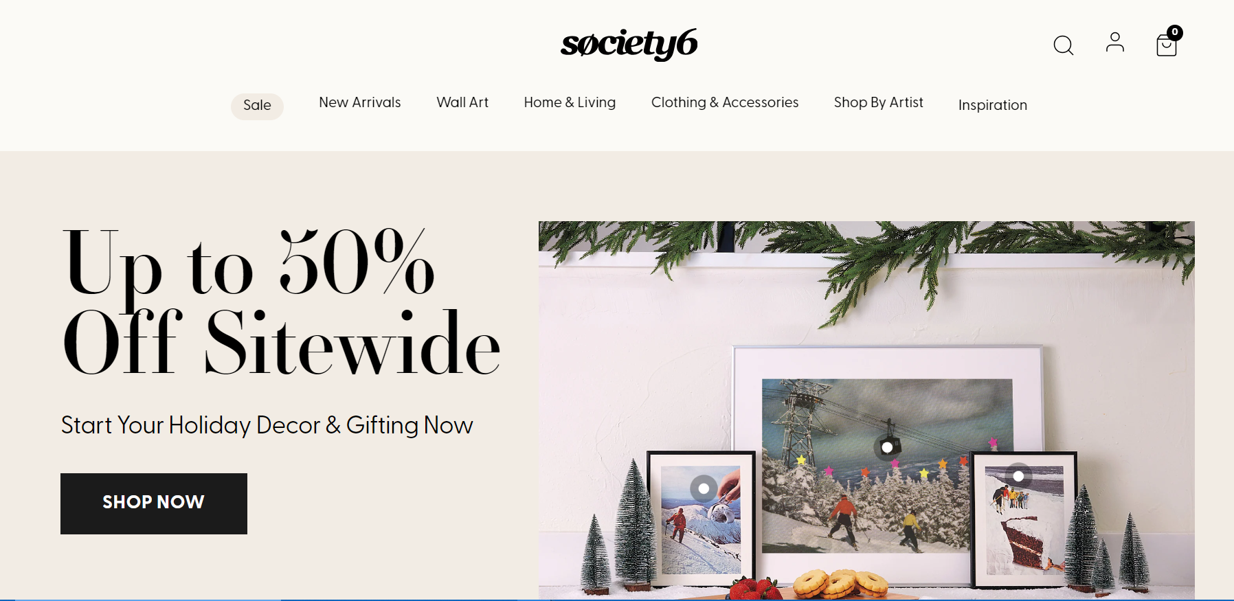 Society6 website homepage.