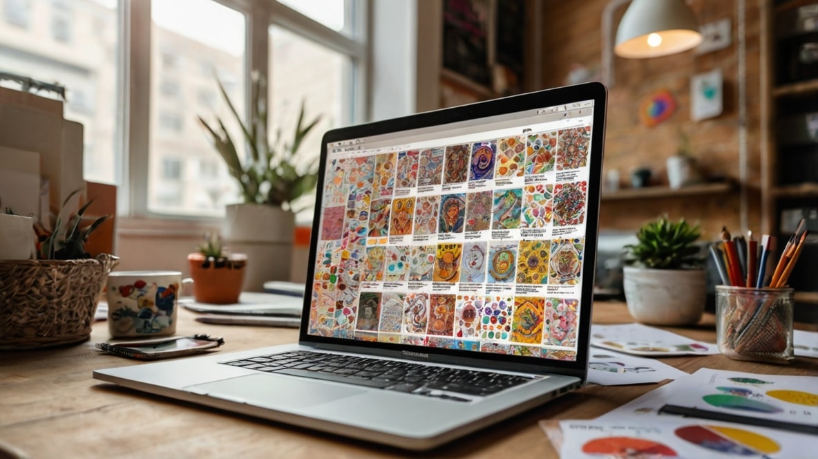 Sticker collections on a laptop.