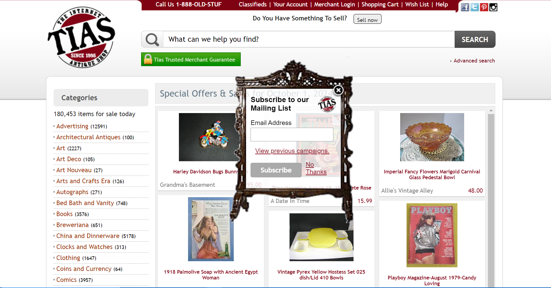 TIAS homepage.