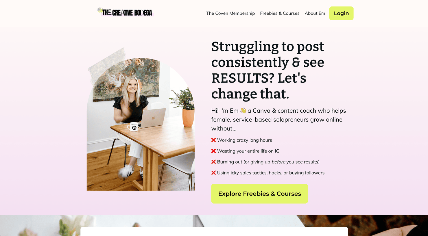 The Creative Bodega's website