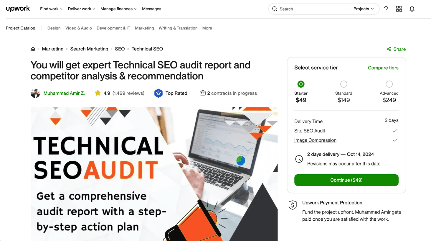 Tiered pricing on Upwork's Project Catalog