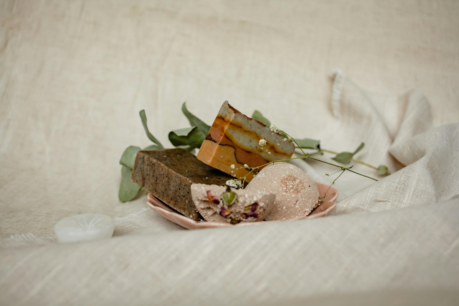 Two different varients of soap on display.