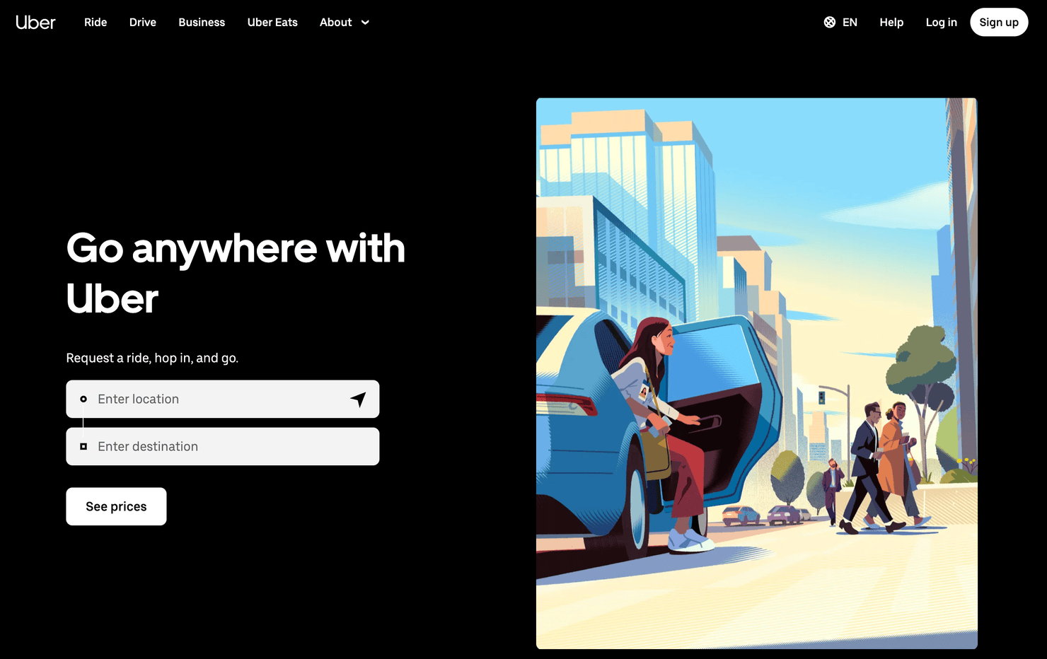 Uber website