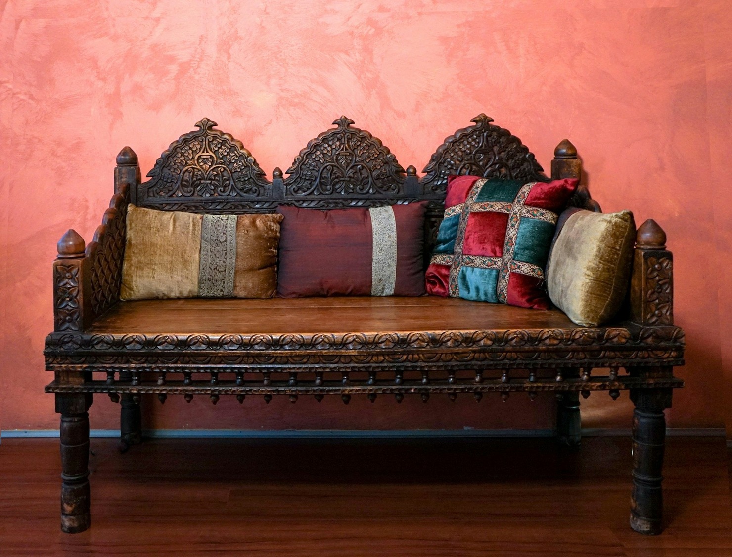 Vintage sofa with pillows