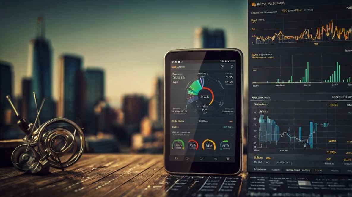 Web Analytics on gadget displayed.
