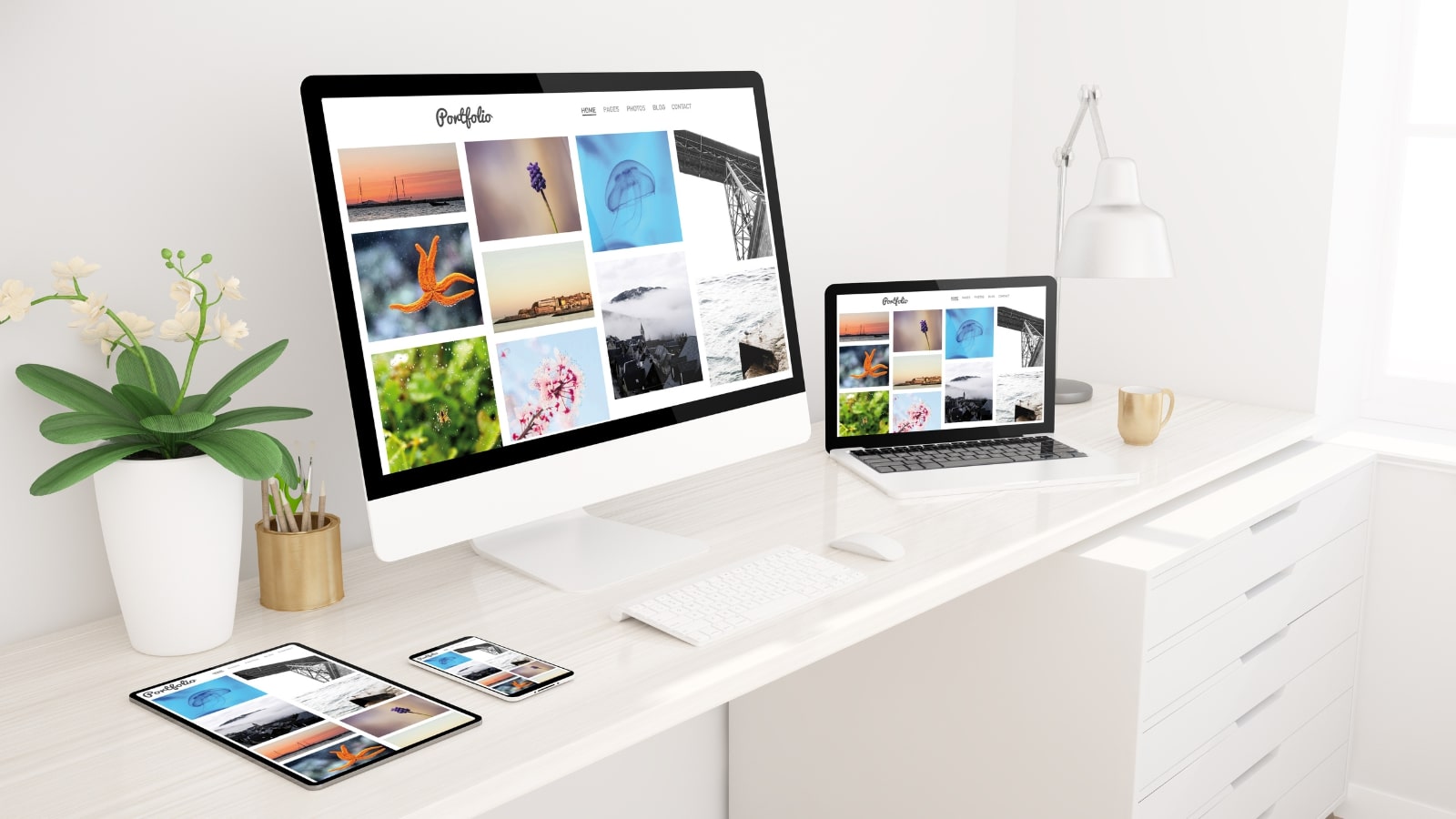 Website on different devices.