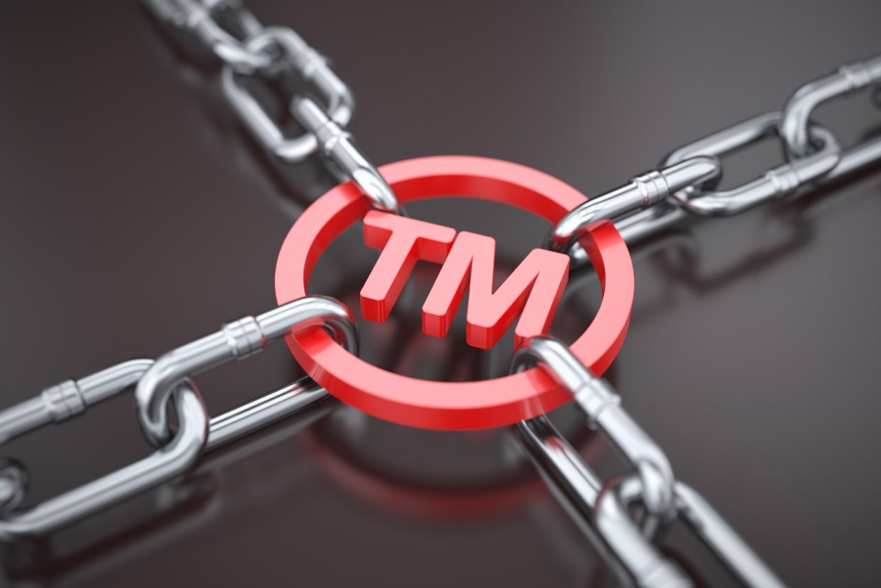 Word Trademark with chains.