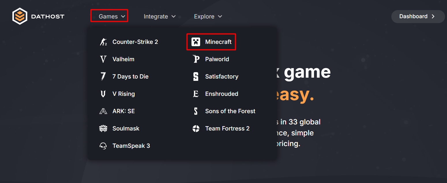 screenshot of the Minecraft button